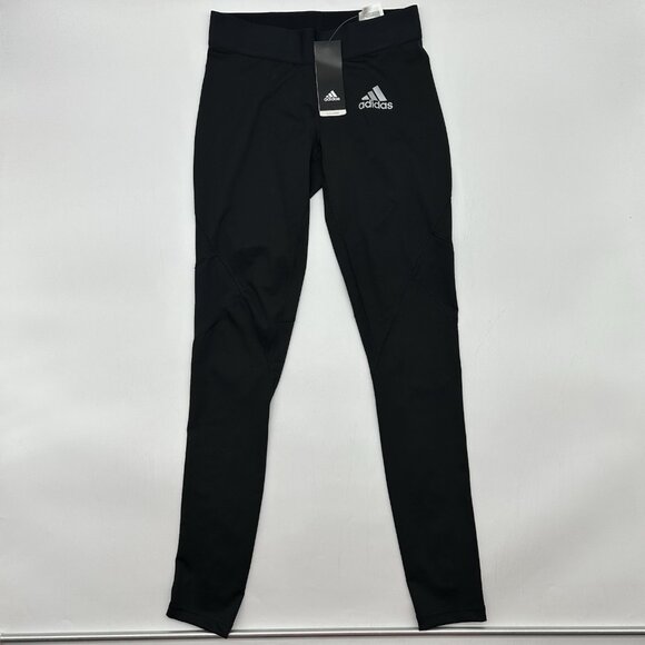 Adidas Alphaskin Tights Women's Size Small Black Full Length Athletic Pants NWT - Picture 1 of 12